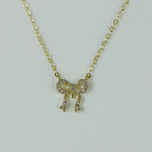 Load image into Gallery viewer, Mini Diamond Bow Necklace