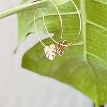 Load image into Gallery viewer, Monstera Hoop Earrings