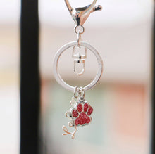 Load image into Gallery viewer, Pink Paw Personalized Keychain