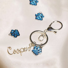 Load image into Gallery viewer, Blue Paw Personalized Keychain