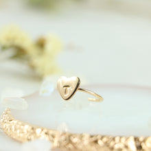 Load image into Gallery viewer, Initial Heart Ring
