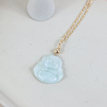 Load image into Gallery viewer, Natural Jade Laughing Buddha Necklace