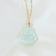 Load image into Gallery viewer, Natural Jade Laughing Buddha Necklace