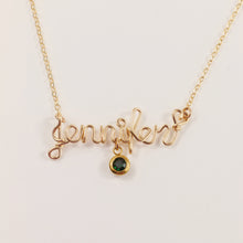 Load image into Gallery viewer, Personalized Name Necklace with one Birthstone