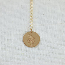 Load image into Gallery viewer, Birth Flowers Round Disc Necklace