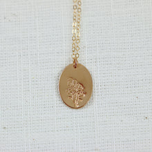 Load image into Gallery viewer, Birth Flowers Oval Disc Necklace