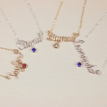 Load image into Gallery viewer, Personalized Name Necklace with one Birthstone