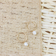 Load image into Gallery viewer, Pearl Hoop Earrings
