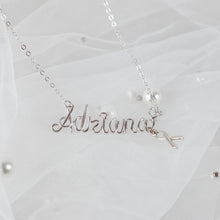Load image into Gallery viewer, Personalized Name Necklace with Ribbon charm