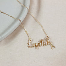 Load image into Gallery viewer, Personalized Name Necklace with Ribbon charm