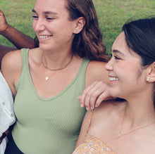 Load image into Gallery viewer, Diamond Heart Initial Necklace