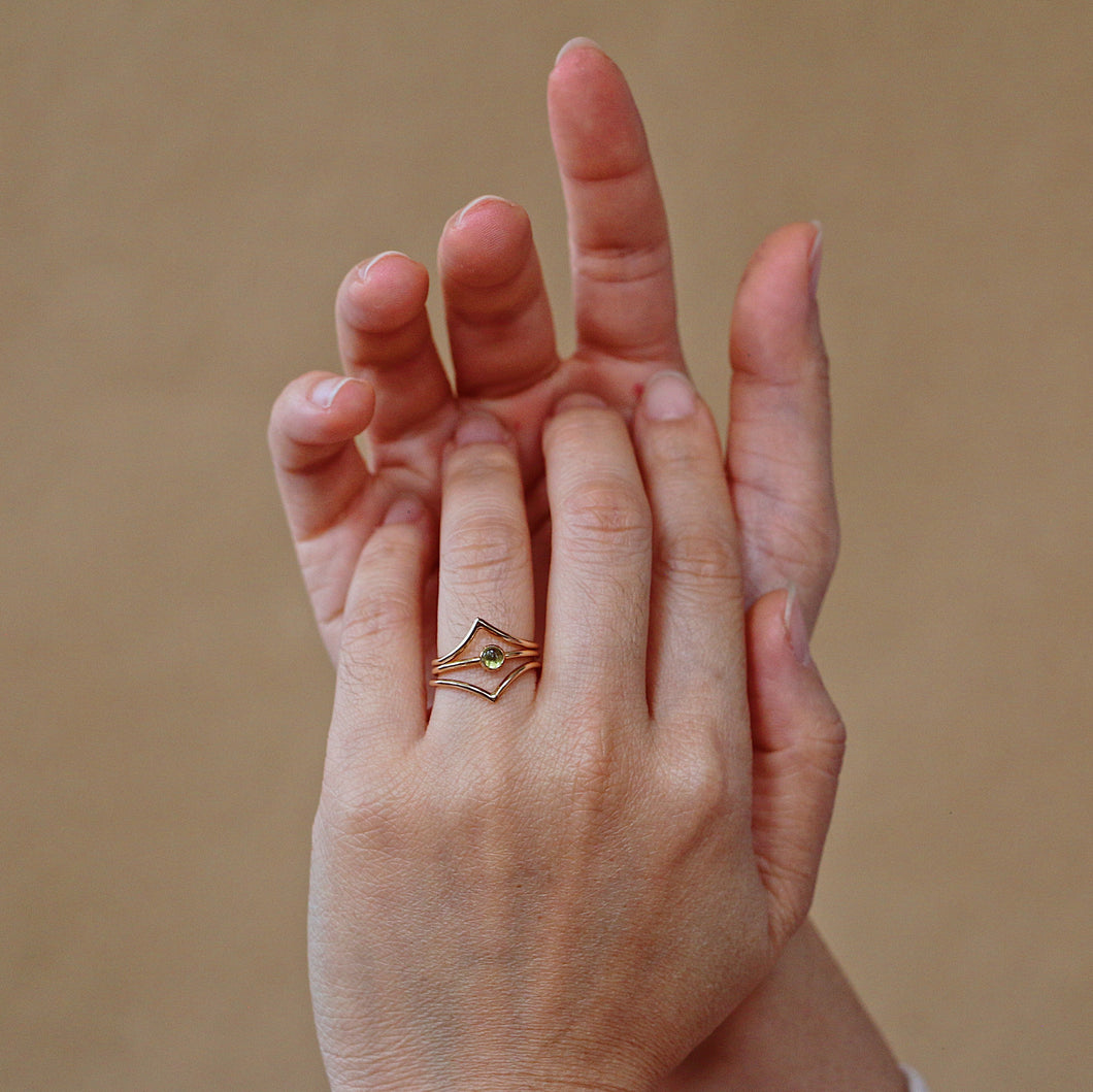 Peridot Ring (Set of 3) - August Birthstone