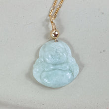 Load image into Gallery viewer, Natural Jade Laughing Buddha Necklace
