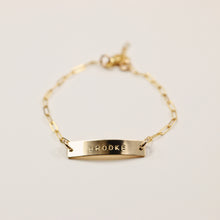 Load image into Gallery viewer, gold baby bracelet, personalized baby bracelet, custom baby bracelet 
