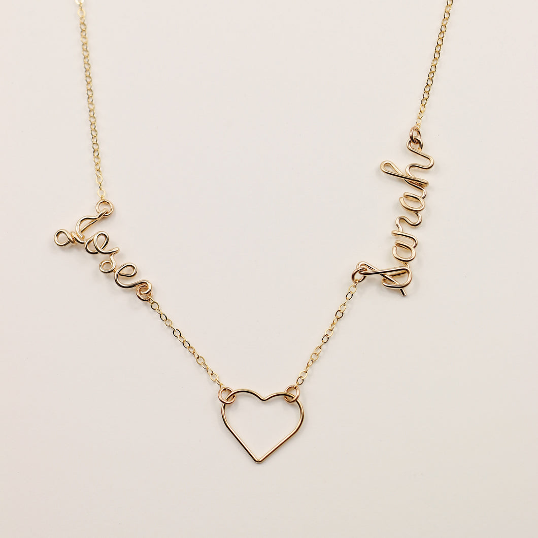Amour Personalized Names Necklace