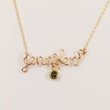 Load image into Gallery viewer, Personalized Name Necklace with one Birthstone
