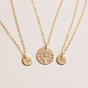 Mama Bear and Me Necklace Set