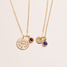 Load image into Gallery viewer, Mama Bear and Me Necklace Set with Birthstone

