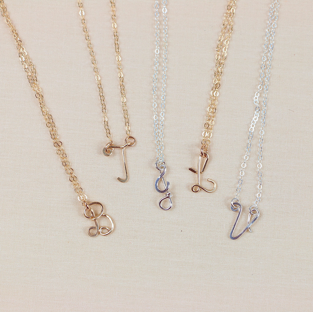 Wire Initial Necklace