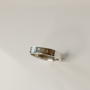 Personalized Hand Stamped Ring - Thin Band Ring