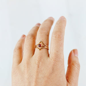 Garnet Ring (Set of 3) - January Birthstone