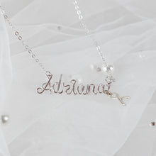 Load image into Gallery viewer, Personalized Name Necklace with Ribbon charm
