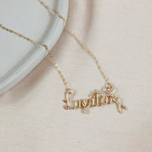 Load image into Gallery viewer, Personalized Name Necklace with Ribbon charm

