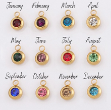Load image into Gallery viewer, Personalized Name Necklace With Two Birthstones
